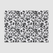 Modern Black and White Cute Panda Bear Pattern 薄葉紙 (正面)
