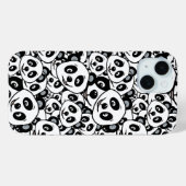 Modern Black and White Cute Panda Bear Pattern Case-Mate iPhoneケース (裏面 (横))