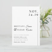 Modern Black and White Elegant Wedding 招待状 (スタンド正面)