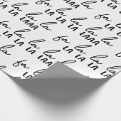 Modern Black and White Fa La La La Christmas ラッピングペーパー (角)