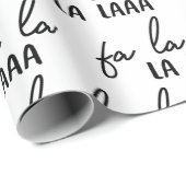 Modern Black and White Fa La La La Christmas ラッピングペーパー (ロールコーナー)