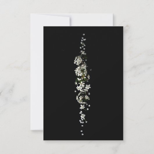 Modern Black and White Floral Wedding Invitation 招待状 (裏面)