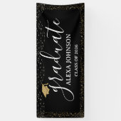 Modern Black And White Gold Class Of 2026 Graduate 横断幕 (縦)