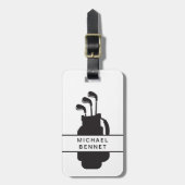 Modern Black And White Golf Sport ラゲッジタグ (正面縦)