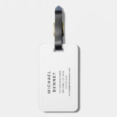 Modern Black And White Golf Sport ラゲッジタグ (裏面縦)