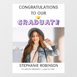 Modern black and white graduation 2026 ウォールステッカー