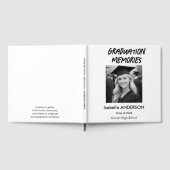 Modern Black and White Graduation Party ゲストブック (全面)