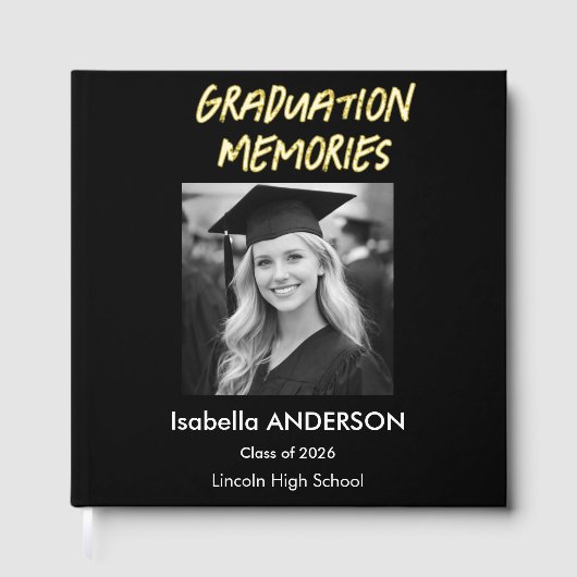 Modern Black and White Graduation Party ゲストブック (正面)