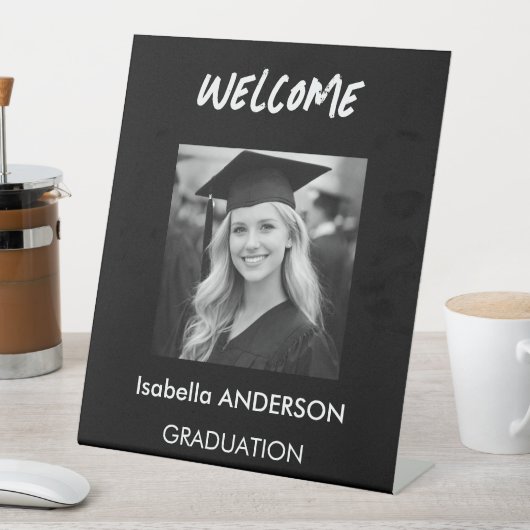 Modern Black and White Graduation Party 台座サイン (インサイチュ)