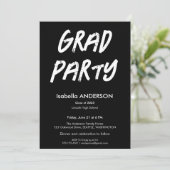 Modern Black and White Graduation Party 招待状 (スタンド正面)