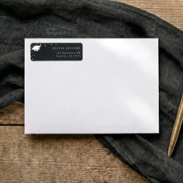 Modern Black and White Graduation Return Address ラベル