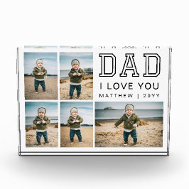 Modern Black and White Grid Collage I Love You Dad フォトブロック