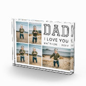 Modern Black and White Grid Collage I Love You Dad フォトブロック (右)
