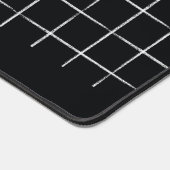 Modern Black And White Grid Office Business Name デスクマット (コーナー)