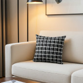 Modern Black and White Half Hearts Pattern クッション