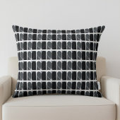 Modern Black and White Half Hearts Pattern クッション