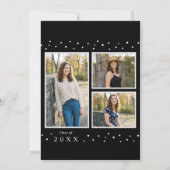 Modern Black and White Handwriting Graduation 案内状 (裏面)