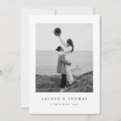 Modern Black and White Instant Photo Frame Wedding 招待状 (正面)