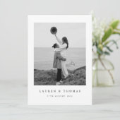 Modern Black and White Instant Photo Frame Wedding 招待状 (スタンド正面)