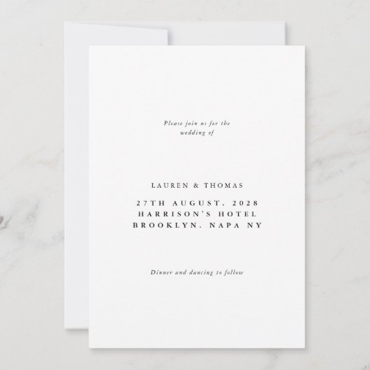 Modern Black and White Instant Photo Frame Wedding 招待状 (裏面)