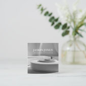 Modern Black and White Interior Designer Photo スクエア名刺 (スタンド正面)