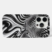Modern Black and White Liquid Swirl Phone Case  Case-Mate iPhoneケース (裏面 (横))