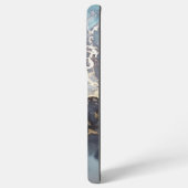 modern black and white marble monogram samsung galaxyケース (裏面横)