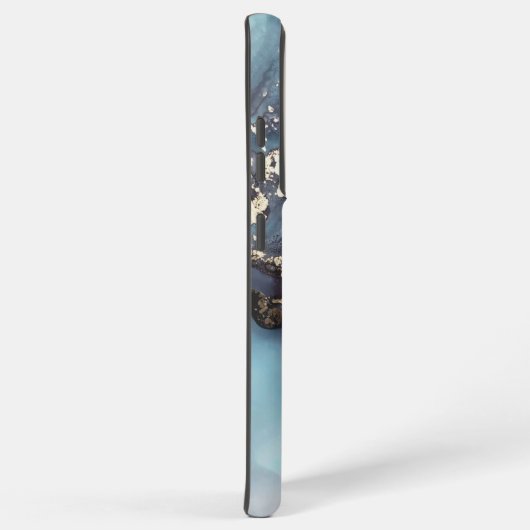 modern black and white marble monogram samsung galaxyケース (右側面)