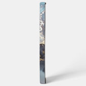 modern black and white marble monogram samsung galaxyケース (左側面)