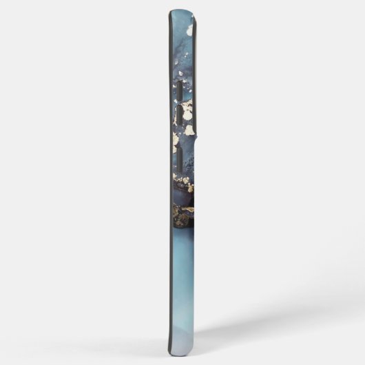 modern black and white marble monogram samsung galaxyケース (右側面)