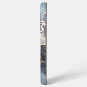 modern black and white marble monogram samsung galaxyケース (左側面)