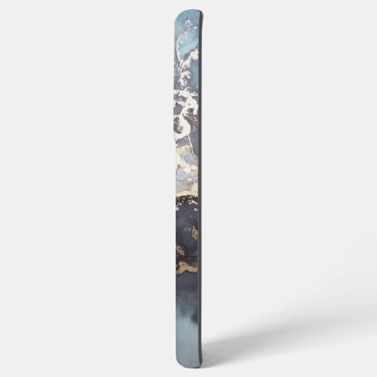 modern black and white marble monogram samsung galaxyケース (左側面)