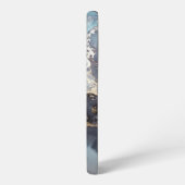 modern black and white marble monogram samsung galaxyケース (左側面)