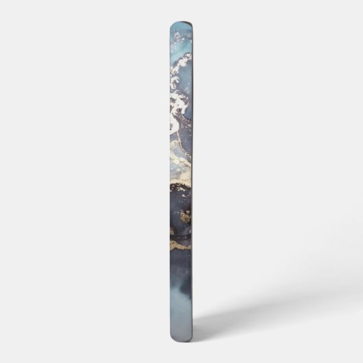 modern black and white marble monogram samsung galaxyケース (左側面)