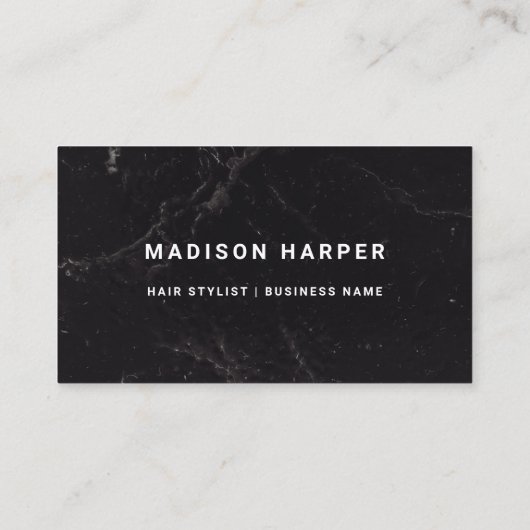 Modern Black and White Marble QR Code Business 名刺 (裏面)