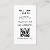 Modern Black and White Marble QR Code Business 名刺 (正面)