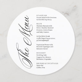 Modern black and white menu card メニュー