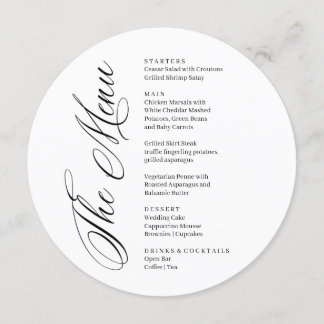 Modern black and white menu card メニュー