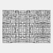 Modern Black and White Mesh Fenced Design ラッピングペーパーシート (正面3)