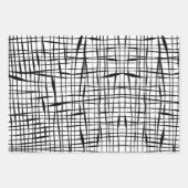 Modern Black and White Mesh Fenced Design ラッピングペーパーシート (正面)
