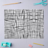 Modern Black and White Mesh Fenced Tissue Paper 薄葉紙 (クラフト)