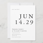 Modern Black and White Minimal Wedding セーブザデート (正面)