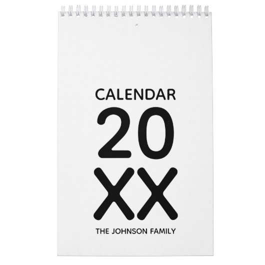 Modern Black and White Minimalist 2026 カレンダー (カバー)