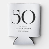 Modern Black and White Minimalist 50th Birthday 缶クーラー (正面)