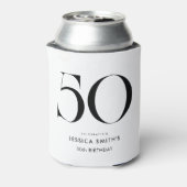 Modern Black and White Minimalist 50th Birthday 缶クーラー (缶裏面)