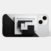 Modern Black and White Minimalist Phone Case - 3D Case-Mate iPhoneケース (裏面 (横))