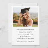 Modern Black and White Minimalist Photo Graduation 招待状 (裏面)