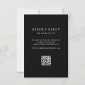 Modern Black and White Minimalist QR Code Wedding  出欠カード (正面)