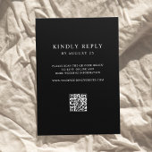 Modern Black and White Minimalist QR Code Wedding  出欠カード