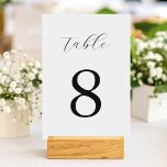 Modern Black and White Minimalist Wedding  テーブルナンバー<br><div class="desc">Create your own personalized wedding table number featuring modern minimalist typography in black and white color.</div>